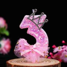 1 Nến sinh nhật kiểu công chúa màu hồng, Nến số đính sequin vương miện thanh lịch - Trang trí bánh đẹp mắt cho tiệc sinh nhật, đám cưới, cầu hôn, kỷ niệm, món quà bất ngờ tuyệt vời dành cho cô ấy - Nhiều màu - Xem 2