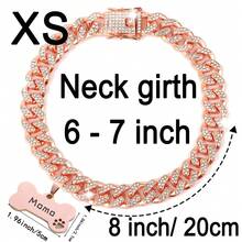 1pc Customized Luxury Rhinestone Dog Cuban Link Collar, 1.3cm Wide Hiphop Pet Necklace, Suitable For Small/Medium/Large Dogs, Pet Accessories & Gift, Can Engrave Pet Name, Phone Number, Anti-Lost Ornamental,Engraved Stylish,Fashion,Colorful,Vintage,Cute,Contracted,Cuties Custom,Unique,Customized,Personalized Pet For Anniversaries,For Birthdays,Pet Supplies,2025 Halloween Accessories,Fall Décor