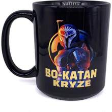Taza de café de cerámica negra de 11 onzas inspirada en la serie de TV The Mandalorian con la cita de BO-KATAN KRYZE - LADYKRYZE 11 oz - Ver 3