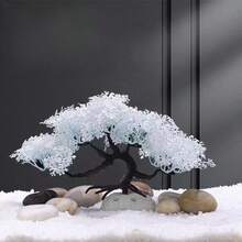 1 Set Aquarium Decor Accessories, Creative Cartoon Landscape Ornaments, Fake Pink & White Sakura Tree For Fish Tank Decoration - Multicolor - View 13