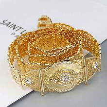 1pc Elegant Algerian Moroccan Women's Caftan Belt, Hollow Arabic Floral Pattern, Metal Chain, Adjustable Length, Traditional Middle Eastern Wedding Dress Accessory - Classic Moroccan Belt - View 9