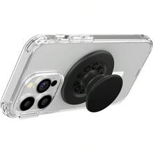 : PopGrip For MagSafe Expanding Phone Stand And Grip With A Swappable Top For Smartphones And Cases Adapter Ring For MagSafe Included Black Compatible With IPhone, Android Phone, Gift For Birthday, Family, Friends Gifts Birthday Phone Ring Holder Phone Grip Phone Accessories - Black - View 3