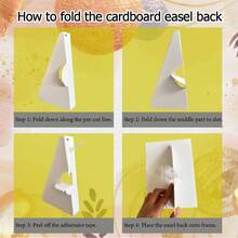 Caballete de cartn Autoadhesivo de Pulgadas, Marco de Fotos y Caballete de Arte, Uso para Fotos, Carteles, Manualidades, Paquete de 60, Blanco - inicial - Ver 6