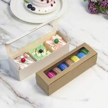 10个马卡龙包装盒、纸杯蛋糕装饰盒、翻盖盒、开窗盒、糕点甜点外卖盒、白色纸板饼干盒、糖果盒、甜品店装饰盒