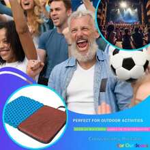 Masteymoh Small Foldable Seat Cushion 09-Inch Thick, 14 X 96 Inches Portable Cooling Gel Seat Cushion For Pressure Relief, Light Seat Cushion For Travel Seat Cushion, Foldable For Easier Storage - ColorC - 查看 7