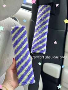 2pcs Car Seat Belt Shoulder Pads, Dopamine Lamb Wool Protective Covers, Car Decor Accessories