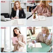 Cuaderno de diario con espiral forrado cuaderno de piel de tapa dura A5 para el trabajo 5.7 x 8.2 pulgadas cuaderno de papel grueso de 100 g/m² encuadernado en espiral para mujeres y hombres - como en la foto - Ver 7