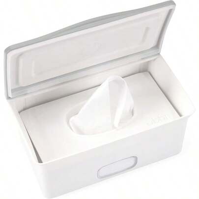 Ubbi Baby Wipes Dispenser Baby Wipes Case Baby Wipes Holder With Weighted Plate Keeps Wipes Fresh And NonSlip Rubber Feet Gray