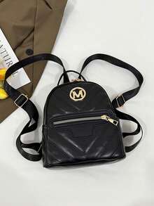 时尚休闲新款经典女士双肩包小容量两用皮革牛津手提包