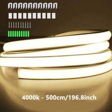 1pc USB Neon Light Strip, Touch Control Switch, 5V COB Flexible Rope Light, 320 LEDs/M, Bright Yet Non-Glaring, Suitable For Recessed/Surface Mount, With Clips & Adhesive Backing, Ideal For Ambient Lighting, Fashionable Illumination, High Brightness, Durable LED, Gamer Gear, Holiday Decor For Halloween, Christmas, Ramadan, New Year, Etc.