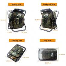 Folding Camping Chair Stool Backpack With Cooler Insulated Picnic Bag Hiking Camouflage Seat Table Bag Camping Gear Outdoor Fishing Hunting Gifts For Men
