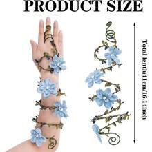 Renaissance Costume Flower Arm Wrap - 1 PC Fairy Accessories Women Halloween Renfaire Cosplay LARP Accessories - Màu xanh lam - Xem 4