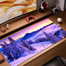 1个装鼠标垫 游戏电脑 新款定制家用键盘垫 鼠标垫 桌垫 笔记本电脑地毯 防滑鼠标垫 森林雪景 - 彩色 - 查看 34