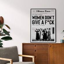 1件，帆布墙画，带框墙饰，复古报纸墙画，复古黑白海报，时尚报纸艺术，海报印刷品，鸡尾酒会墙画，学院风艺术品，房间装饰，宿舍装饰，卧室装饰，浴室装饰，客厅装饰，办公室装饰，时尚海报 - 彩色 - 查看 5