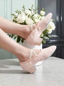 Giày khiêu vũ nữ gót thấp 3cm, giày ba lê màu hồng, giày thể thao trong nhà đế mềm, thích hợp cho khiêu vũ Latin, Jazz, giày vải màu hồng, luyện tập, biểu diễn, khiêu vũ trường, thoải mái, mềm mại, nhẹ - Hồng - Xem 2