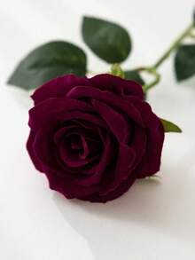 10支酒红色人造玫瑰，19.7英寸仿真新娘捧花，逼真天鹅绒质感，仿真玫瑰，适用于房间装饰、万圣节装饰、人造花卉装饰、婚礼派对、家居装饰、室内/室外装饰、花瓶填充物 - 酒紅色 - 查看 4