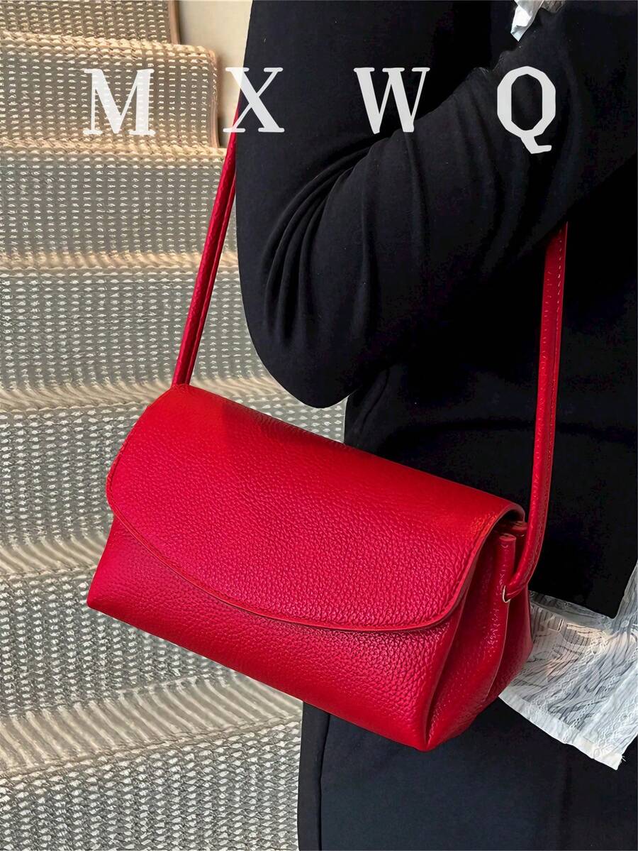 极简时尚迷你包，奢华复古单肩包，高品质斜挎包，适合女生、大学生、新手和上班族女性。是办公室、大学、工作、商务、通勤、户外活动、旅行等场合的理想之选。 - 紅色 - 查看 1
