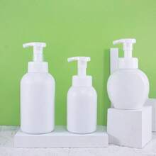 Dispensador de jabón de mano espumoso de plástico, dispensador de jabón en barra lindo, botellas recargables con bomba para el baño, champú, gel de ducha de 300ML, color blanco - Blanco - Ver 7