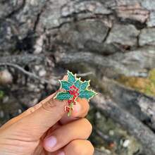 Birth Month Flower Enamel Pin - Elegant Brooch For Women's Accessories - Unique Birthday Or Mother's Day Gift - Perfect For Wedding Suits & Dresses - Floral Lapel Pin - Ideal Flower Lover's{Inchsize_nameinch:InchCaseof1inch,Inchcolor_nameinch:InchDecember-Hollyinch} - Cây nhựa ruồi tháng 12 - Xem 6