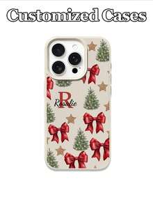 1pc Customizable Christmas Themed Phone Case, Compatible With IPhone 17 Pro Max/17 Air/15 Pro Max/16 E/14 Plus/13/12/11, S24/20 Ultra/A52/A51/A05S, Note 13 Pro Plus/10A/13C, Made Of TPU Material With Christmas Tree, Red Bow, Stars And Other Holiday Elements, Ideal Christmas Gift For Family And Friends,2025phonecase,International Version, Not The Domestic Version - White - View 5