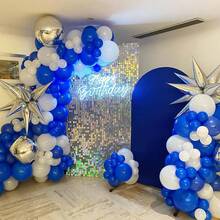 50/100pcs 10 Inch Blue Latex Round Balloons, Including Navy Blue, Sky Blue, Light Blue, Suitable For Birthday Party, Wedding, Anniversary, Graduation, Bridal Shower, Theme Party, Room Decoration, Outdoor Decoration - Blue - View 8