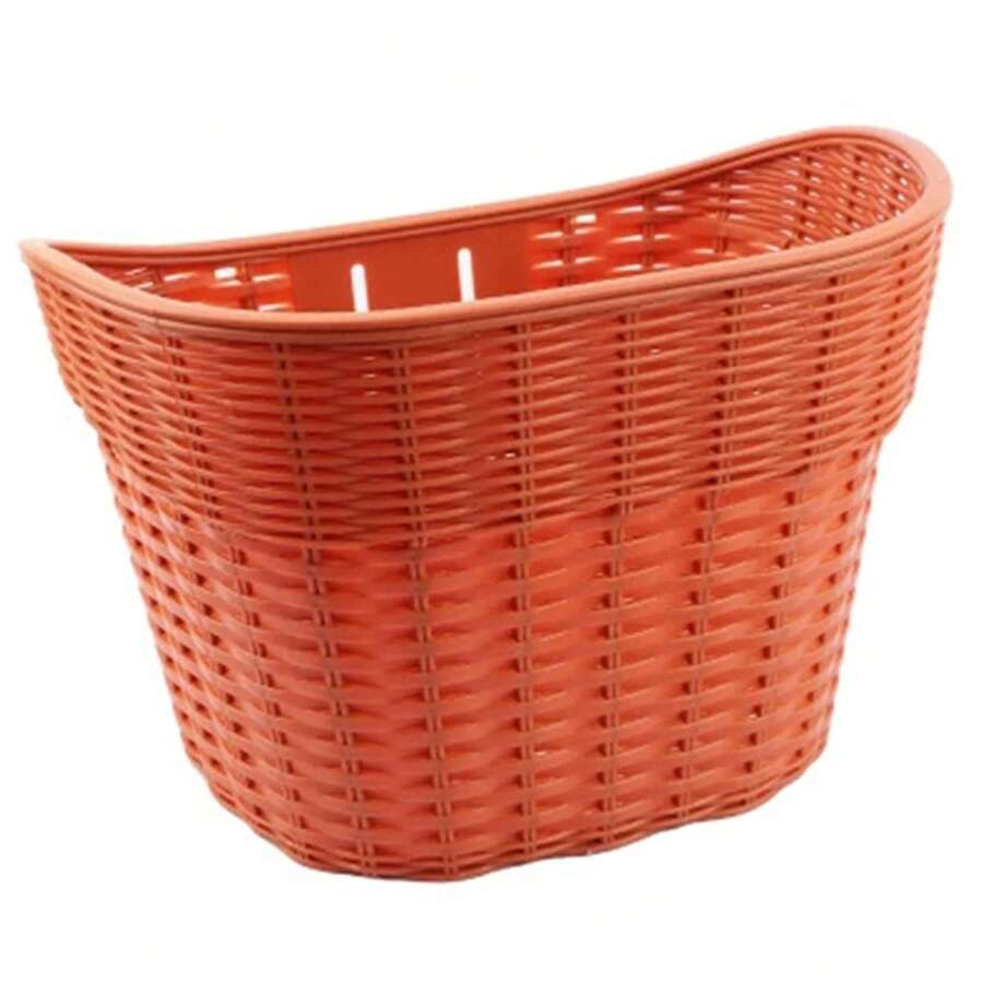 Cesta delantera para bicicleta, estuche universal de almacenamiento para manillar, cestas de almacenamiento de plástico colgantes traseras para la mayoría de los tipos de bicicletas - Marrón - Ver 1