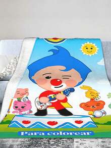 Plim Plim Blanket Luxury Anime Flannel Blanket - Ultra Soft Cartoon Print, The Perfect Gift For Any Occasion, Christmas, Birthday, For Home, Camping & Travel Use - 黑色 - 查看 3