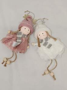 1 pieza Adorno colgante de muñeca ángel vintage - Decoraciones de árbol de Navidad lindas para el hogar, fiestas y regalos de cumpleaños - , Regalo con tema de hadas, Decoraciones navideñas, Decoraciones de fiesta, Diseño sin plumas, Árbol de Navidad - No se necesita electricidad, Fácil de colgar