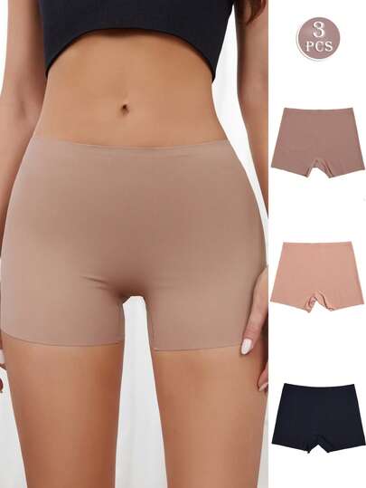 3 Piezas Calzoncillos Tipo Bóxer Transpirables, Elásticos, Cómodos, Sin Costuras (sin Líneas De Bragas Visibles)