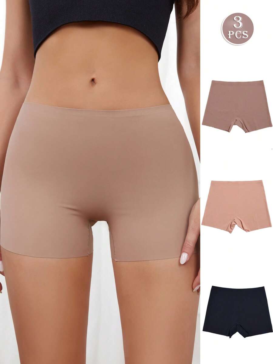 Conjunto De 3 Peças De Cuecas Boxer Confortável, Sem Costuras E Respiráveis (sem Linhas De Calcinha Visíveis)