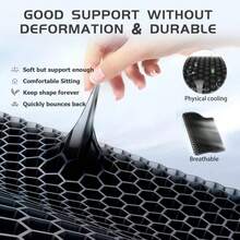Gel Seat Cushion, Double Thick Egg Gel Cushion For Pressure Pain Relief, Breathable Wheelchair Cushion Chair Pads For Car Seat Office Chair (Black) - Màu B - Xem 3