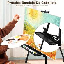 Caballete de Artista con Pals y Bolsa de Recoleccin y Paleta, Caballetes de Dibujo Porttil con Altura Ajustable de 21 a 62 pulgadas, Para Dibujo, Mesa/Piso, Marco de Exhibicin - inicial - Ver 5
