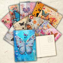 20 بطاقة بريدية قابلة للكتابة بموضوع الفراشة الإبداعي، بطاقات ذات رسومات يدوية ملونة بنمط الفراشة والزهور، قرطاسية أنيقة للرسائل والتهاني والألبومات الفنية وبطاقات التهنئة DIY، مجموعة هدايا بتصاميم فاخرة لتلبية احتياجات متنوعة