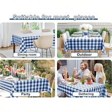 Checkered Tablecloth Rectangle Waterproof And Wrinkle Resistant Washable Fabric Table Cover Checkered Table Cloth For Dining Table Picnic And Party 152 X 213cm Royal Blue And White - RoyalBlueandWhite - View 7