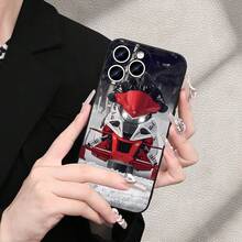 Funda para teléfono con diseño de carreras de motos de nieve para iPhone 17, 16, 15, 14, 13, 12 y 11, diseñada con una estética deportiva genial.Esta funda protectora es a prueba de golpes e ideal para amantes de las actividades al aire libre, presentando un tema de deportes de invierno, funda para teléfono al aire libre.| Deportes - Negro - Ver 3