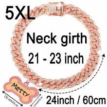 1pc Customized Luxury Rhinestone Dog Cuban Link Collar, 1.3cm Wide Hiphop Pet Necklace, Suitable For Small/Medium/Large Dogs, Pet Accessories & Gift, Can Engrave Pet Name, Phone Number, Anti-Lost Ornamental,Engraved Stylish,Fashion,Colorful,Vintage,Cute,Contracted,Cuties Custom,Unique,Customized,Personalized Pet For Anniversaries,For Birthdays,Pet Supplies,2025 Halloween Accessories,Fall Décor