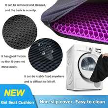 Gel Seat Cushion, Double Thick Egg Gel Cushion For Pressure Pain Relief, Breathable Wheelchair Cushion Chair Pads For Car Seat Office Chair (Black) - ColorC - View 5