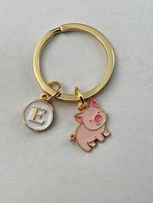 Personalized Mini Pig Keychain Gift Pendant, Gift For Boys - Pink - View 1