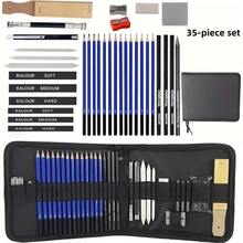 The 35 Piece Sketch Set Includes Charcoal Pencils, Graphite Pencils, And Various Accessories. It Is A Must-Have For School, Stationery Supplies, And Holiday Supplies Art Set