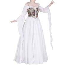 Medieval Renaissance Costume Dress Regency Dresses Women Victorian - Large / X-large + White - View 5