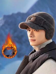 Classic Autumn/Winter New Solid Color Faux Sherpa Fluffy Hat, Women's Cute Bear Ear Cartoon Outdoor Stylish Warm Thick Baseball Cap, Casual, Party, Street, Polyester Embroidery Decor, Suitable For All Seasons