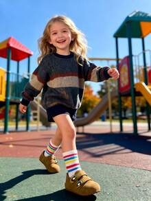 2025 Four Seasons Must-Have Kids' Unisex Casual Shoes: Brown Suede Upper + Gold Metal Oversized Buckle Hook And Loop Instant Adjustment Anti-Slip Round Toe Flat Heel Retro Fashion Style 3-12 Years Old Daily Wear & Street Style, Versatile Essential Shoes! - 棕色 - 查看 8