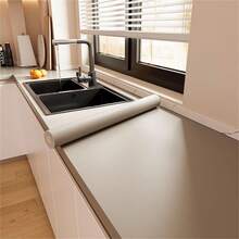 1 Roll Of Frosted Coffee Color Vinyl Self-Adhesive Wallpaper, Sticky Wallpaper, Kitchen, Bedroom, Living Room Warm Style Wall Decoration, Cabinets, Bookcases, Wardrobe Furniture Renovation Decoration, Home Decor, Room Decor, Apartment Decor - Mocha Brown - View 3