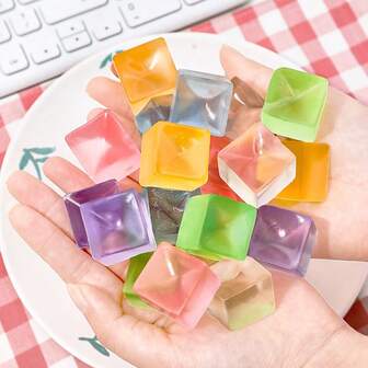2/6 Pcs Ice Cube Squishy Toy - TPR Soft Stress Relief Fidget Toy,Small Gift Prize Party Favors