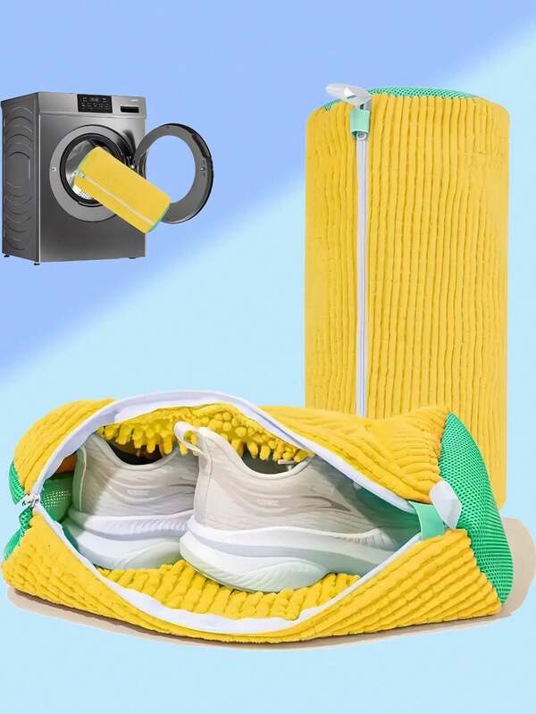 1/2 Stück wiederverwendbarer Schuh Waschbeutel, aufgerüsteter größerer & dickerer Waschmaschinen Schuh Beutel, multifunktional Fleckenentfernung, Anti-Verformung, Schnellwäsche, geeignet für verschiedene Schuhtypen, Wäschepflege Beutel
