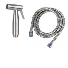 1 Set Negro 304 Rociador + Manguera Reforzada de Acero Inoxidable Negro de 150 cm - Rociador de Bidé de Mano con Manguera de 150 cm, Ideal para Higiene Femenina, Limpieza de Pañales y Reducción de Desperdicio de Papel Higiénico, Juego de Accesorios de Baño de Acero Negro