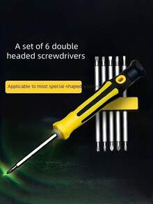 12-In-1 Precision Screwdriver Set, Suitable For Smartphones And Tablets - Durable Carbon Steel Repair Tools With Flat Head Bits, Yellow And Black Handles, Compatible With Y-Shape, U-Shape, Triangle, Cross And Flat Head Screws, Smartphone Repair Kit - [7-piece Set] 12-in-1 Screwdriver - View 5