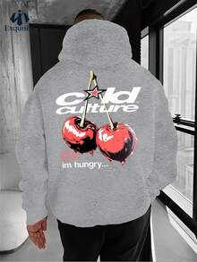 Sudadera con capucha blanca oversize para hombres con estampado de cultura cool en la espalda y patrón de vodka de cereza - Estilo holgado, tejido de poliéster, adecuado para primavera y otoño, estilo casual de calle, adecuado para fiestas y uso diario (lavable a máquina) - Diseño de declaración llamativo, tela ligeramente elástica, corte holgado, patrón de letras de moda, fácil de combinar, adecuado para capas en clima frío, resalta la "cultura cool", ropa de otoño para mujer, zapatos, sudaderas con capucha, pantalones, zapatos de hombre, sudaderas con capucha, sudaderas de hombre, camisas de manga larga de hombre, sudaderas con capucha de hombre, pantalones de chándal, sudaderas de mujer, sudaderas de otoño de mujer, pantalones de chándal de hombre, sudaderas divertidas, manga larga, sudaderas de mujer - Blanco - Ver 9