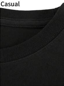 Twilight He Protect He Attack T-Shirt Men's Printed T-Shirt Suitable For Daily Leisure, Outdoor Sports, Pure Cotton 200g - màu đen - Xem 3