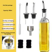 1PC/2PCS Olive Oil Dispenser, Vinegar And Olive Oil Bottle Kitchen Home Dispenser Set 500ML,Olive Oil Carafe For Kitchen,Seasoning Storage Container For Cooking Baking Salad Grilling